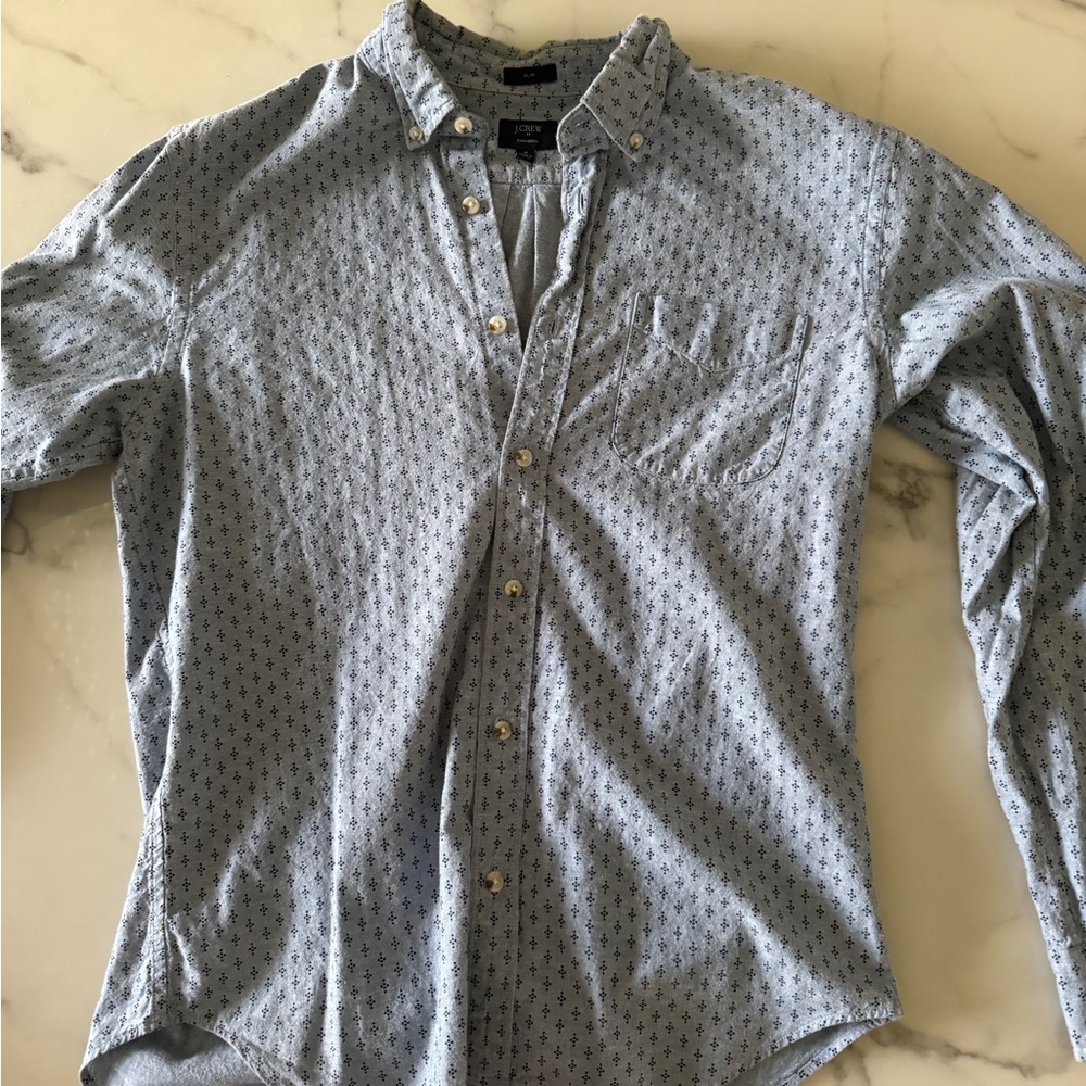 J. Crew slim Light Blue Patterned chambray blue Casual Shirt
